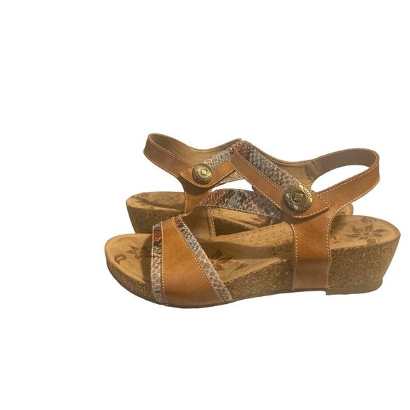 Spring Step L'Artiste MEERA Brown Multi Wedge Ankle Strap Sandals Sz 41 - 9.5/10 - Picture 2 of 8